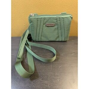 Baggalini Triple Zip Crossbody Convertible Belt Bag Purse Green